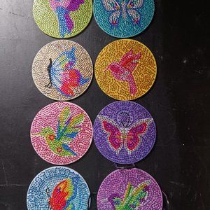 Coasters 8 PC. Butterflues and birds